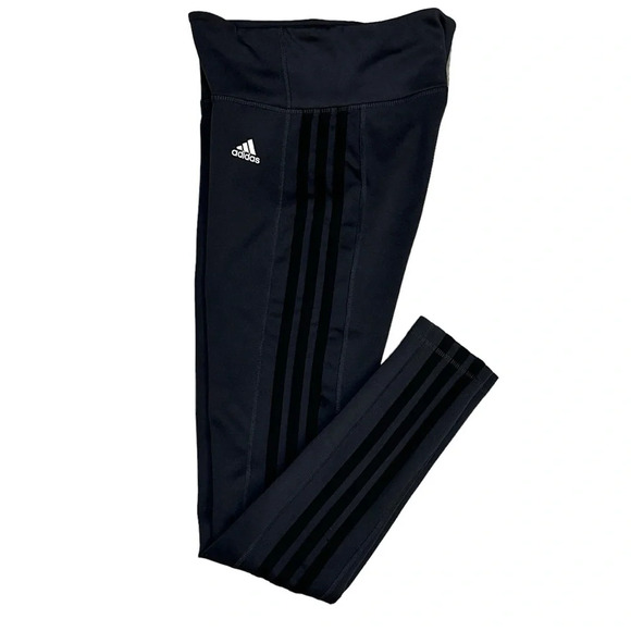 ADIDAS Women's Black on Charcoal 3 Stripe Active  Tights Leggings SIZE: XS - Picture 3 of 7